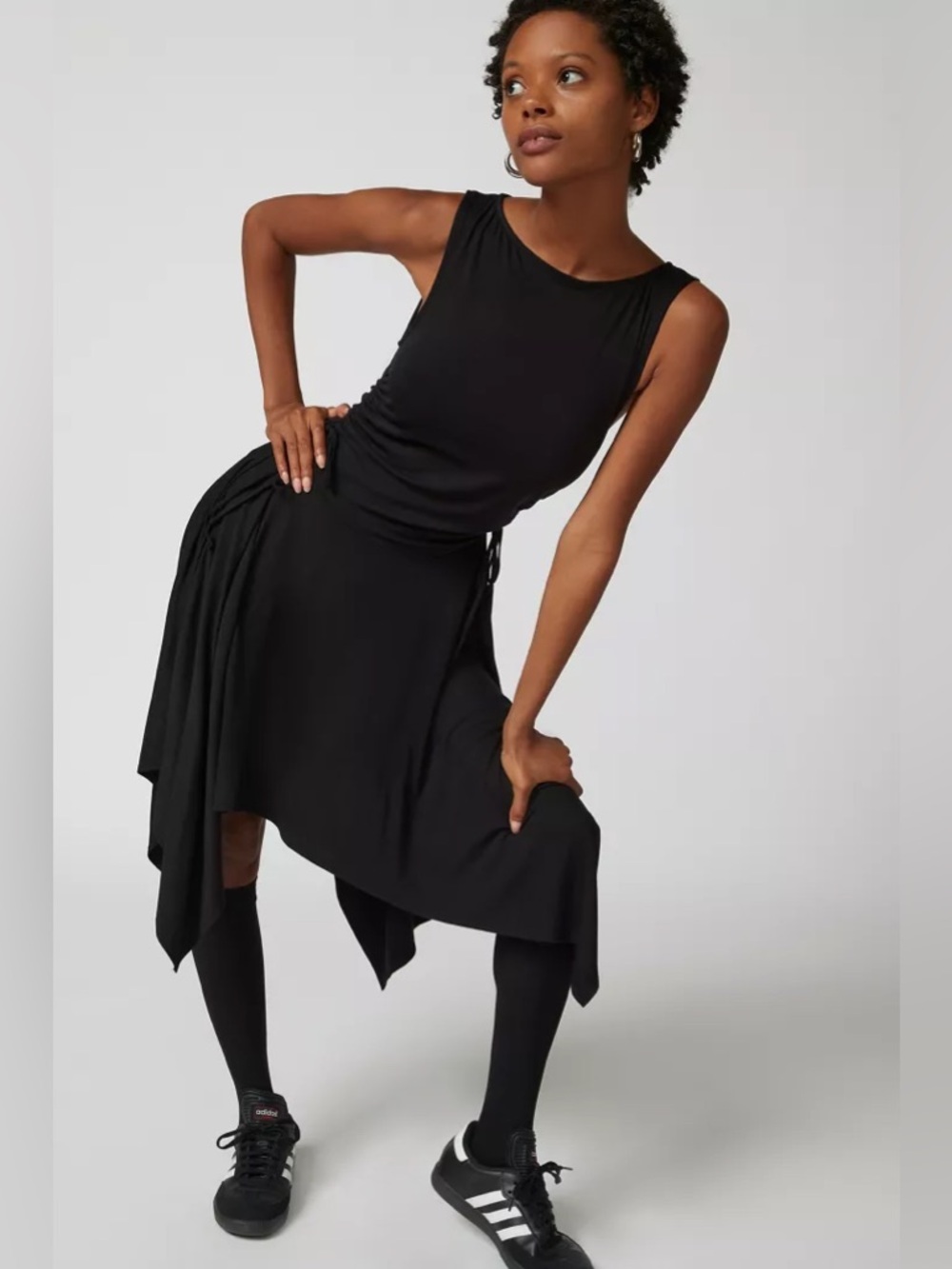 NWOT Urban Outfitters Bianca Boat Neck Mini Dress Black - Picture 4 of 10